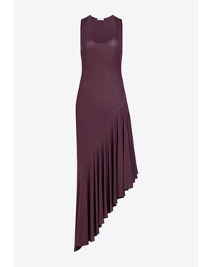 Alaïa Asymmetric Fluid Midi Dress - Purple