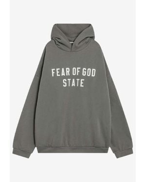 Fear Of God 90's Logo Oversized Hoodie - Grey