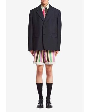 Prada Single-Breasted Wool Blazer - Black