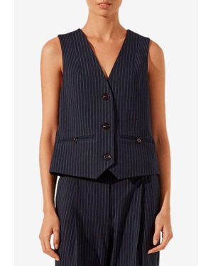 Shona Joy Hayden Pinstriped Oversized Vest - Blue