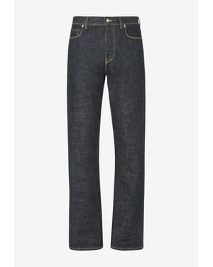 Fendi Straight-Leg Washed Jeans - Blue