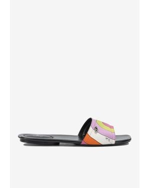 PUCCI Yummy Printed Silk Slides - White