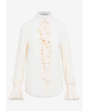 Alberta Ferretti Ruffled Yoke Shirt - White