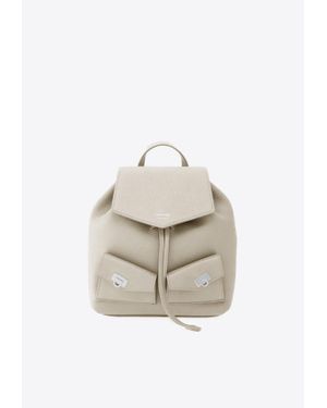 Ferragamo Mini Multi-Pocket Leather Backpack - White