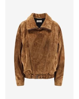 Saint Laurent Oversized Vintage Split-Leather Jacket - Brown