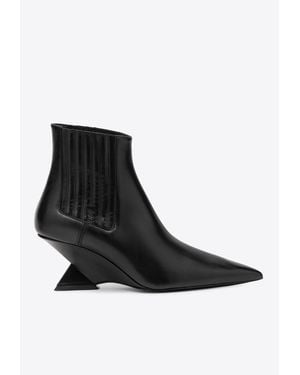 The Attico Cheope 65 Wedge-Heel Ankle Boots - Black
