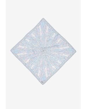 PUCCI Baiadera Print Silk Scarf - Blue