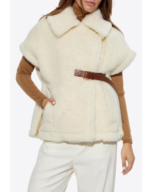 ムートン・ファーコート MAX MARA BISCUIT SHEARLING EFFIGE SLEEVELESS COAT Max Mara Biscuit Shearling Effige Sleeveless Coat – LOZURI®