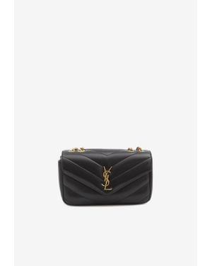 Saint Laurent Small Lou Lou Quilted Leather Crossbody Bag - White