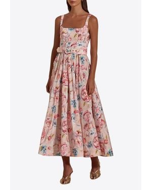 Dahlia Bianca Ciena Floral Midi Dress - Pink