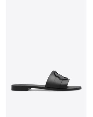 Moncler Mon Logo Embossed Sandals - White