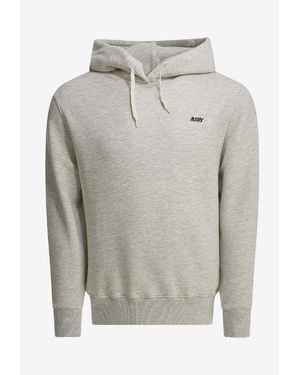 Autry Logo Embroidered Hooded Sweatshirt - Gray