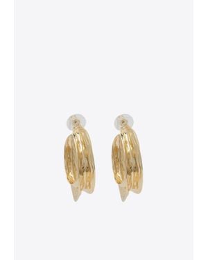 Self-Portrait Wing-Shaped Hoop Earrings - White