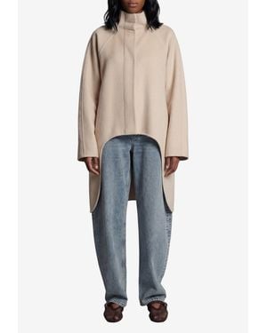 Alaïa Asymmetric Double-Face Cashmere Coat - Blue