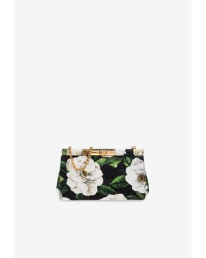 Dolce & Gabbana Marlene Floral Satin Clutch - White