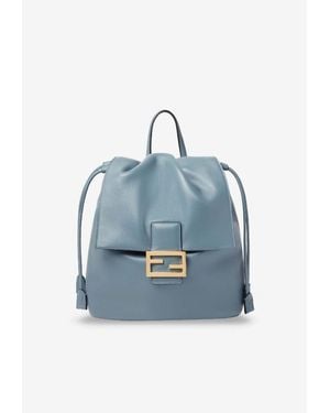 Fendi Deconstructed Leather Backpack - Blue