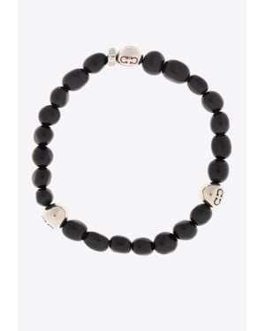 Ferragamo Baroque Beads Gancini Bracelet - White