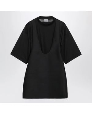 Balenciaga Layered-Effect Mini Dress - Black