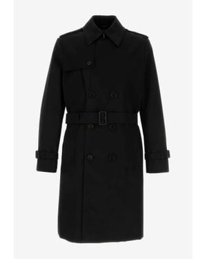Burberry Double-Breasted Coat With Belt - Black