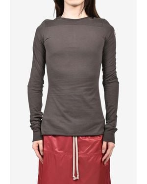 Moncler Girder Long-Sleeved Crewneck T-Shirt - Grey