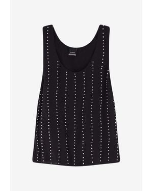 Pinko Sleeveless Studded Top - Black