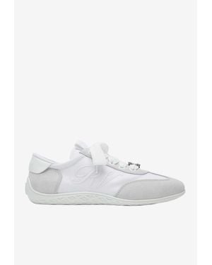 Roger Vivier Viv Low Monogram Suede Sneakers - White
