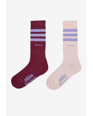 adidas Originals X Wales Bonner Three Stripes Ribbed Socks - Pink