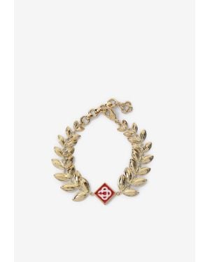 CASABLANCA Laurel Leaf Bracelet - White