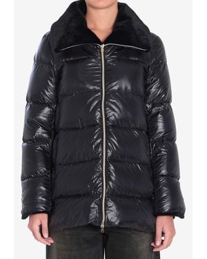 Herno Fur-Collar Puffer Jacket - Black