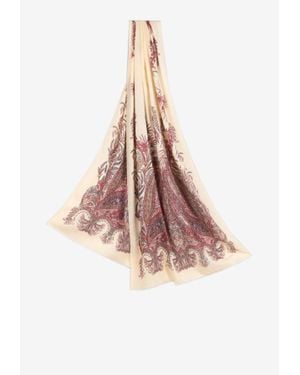Etro Floral Paisley Print Rectangular Scarf - Pink
