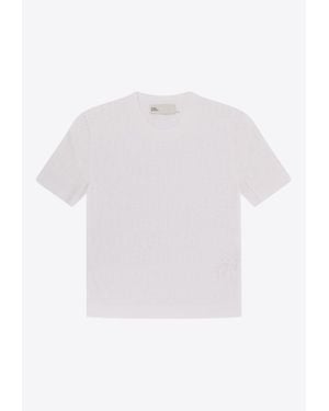 Tory Burch T-Monogram Jacquard T-Shirt - White