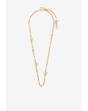 Saint Laurent Cassandre Dove Necklace - White