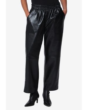 Anine Bing Billy High-Waist Faux Leather Pants - Black