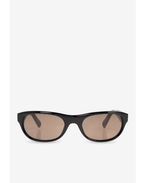 Jacquemus Logo Print Round Sunglasses - Brown
