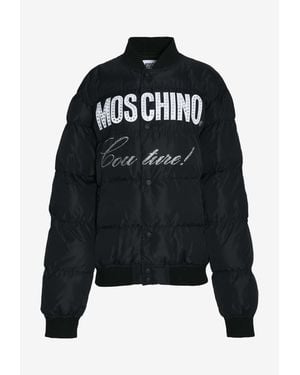Moschino Logo Puffer Jacket - Black