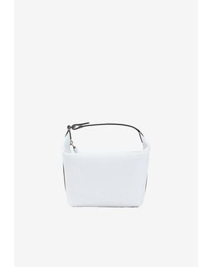 Valextra Mochi Calf Leather Top Handle Bag - White