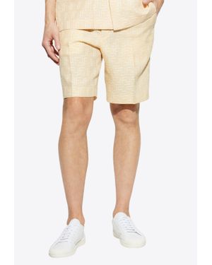 Fendi Ff Jacquard Bermuda Shorts - Natural