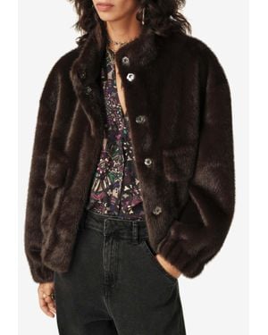 Ba&sh Paros Oversized Faux-Fur Coat - Black