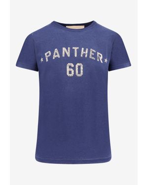 Valentino Chez Logo Print T-Shirt - Blue