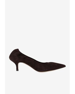 P.A.R.O.S.H. 55 Suede Leather Pumps - White