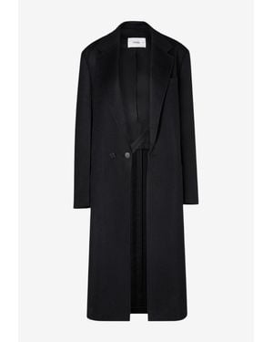 Fendi Single-Breasted Wool Coat - Black