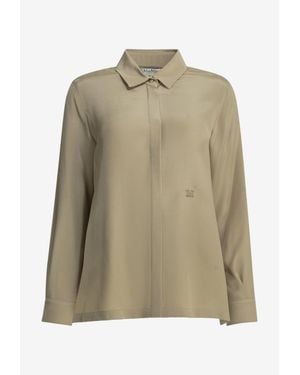 Max Mara Geranio Silk Crepe De Chine Shirt - Natural