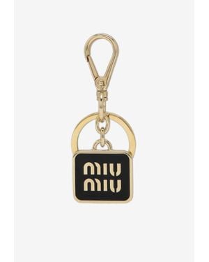 Miu Miu Zipper Key Chain in Black | Lyst
