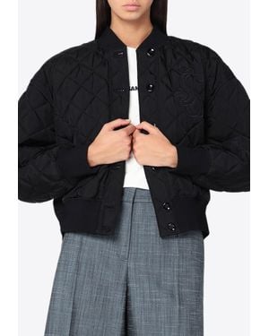 Jil Sander Quilted Short Bomber Jacket - Black
