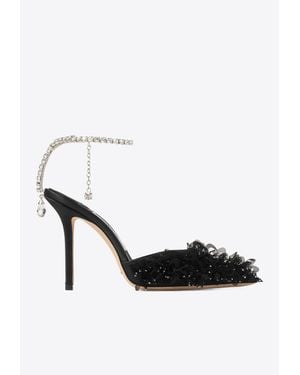 Jimmy Choo Saeda 100 Pumps With Crystals in Black | Lyst