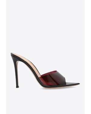 Gianvito Rossi Elle 105 Pointed-Toe Plexi Sandals - Brown
