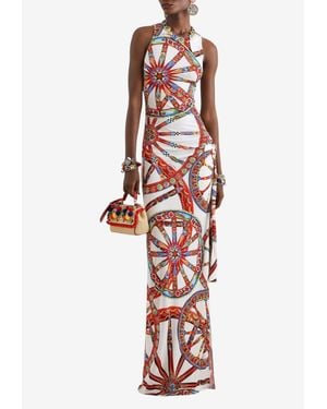 Dolce & Gabbana Carretto Print Knot-Detail Jumpsuit - White