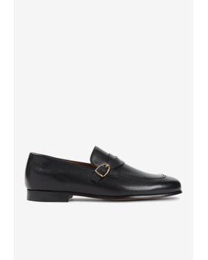 Tom Ford Strapped Leather Loafers - Black