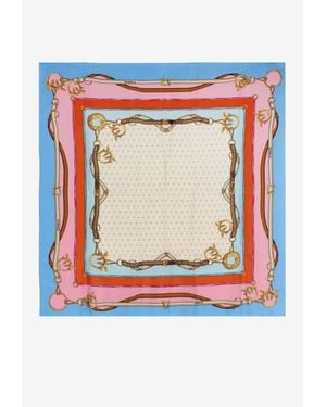 Pinko Printed Silk Scarf - Blue