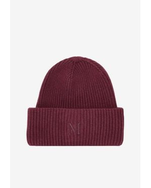 Max Mara Retina Ribbed Wool Beanie - Red